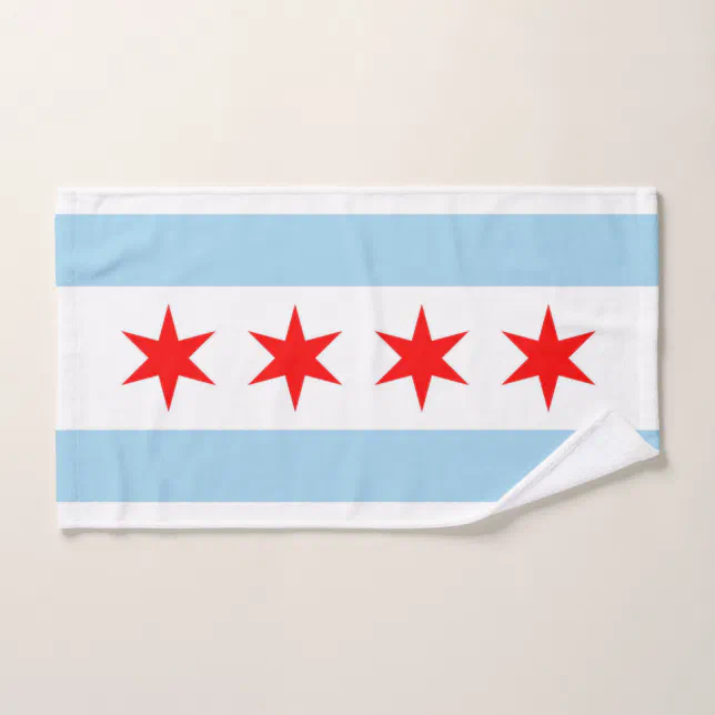 Hand Towel with Flag of Chicago City, USA | Zazzle