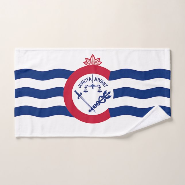 Hand Towel with Flag of Cincinnati City, USA (Hand Towel)