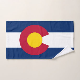 Hand Towel with Flag of Colorado State, USA