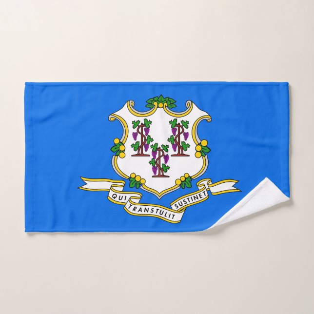 Hand Towel with Flag of Connecticut State, USA (Hand Towel)