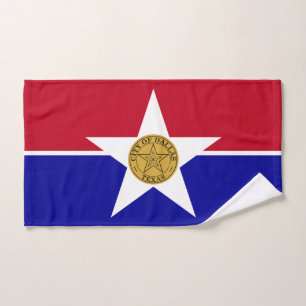 Hand Towel with Flag of Dallas City, USA