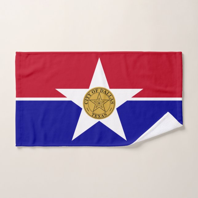 Hand Towel with Flag of Dallas City, USA (Hand Towel)