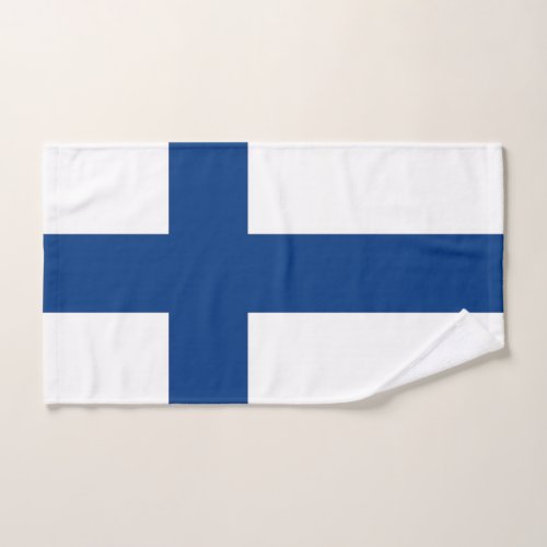 Hand Towel with Flag of Finland