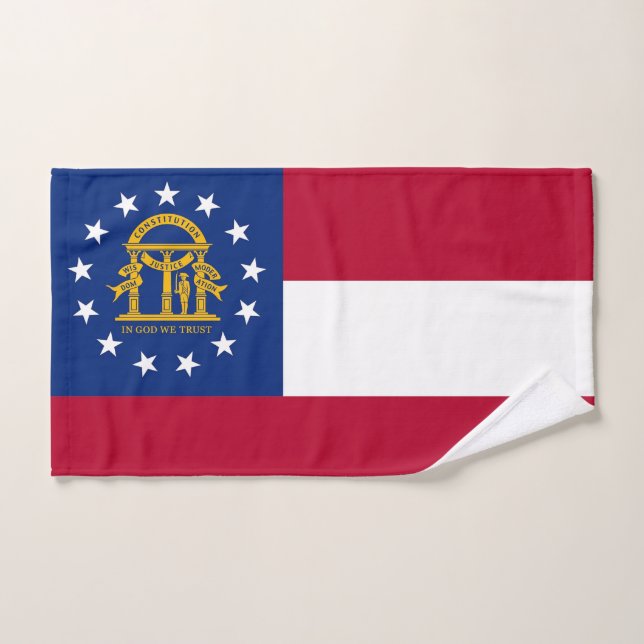 Hand Towel with Flag of Georgia State, USA (Hand Towel)
