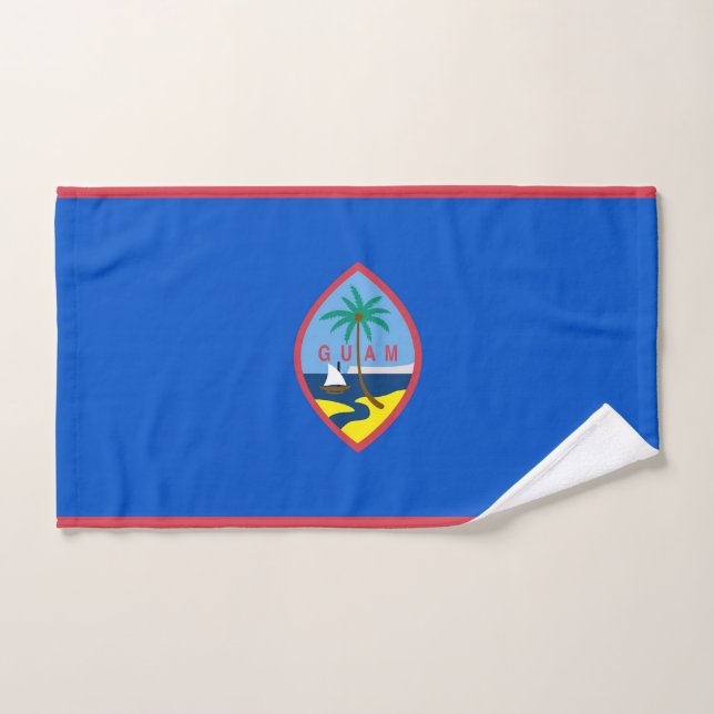 Hand Towel with Flag of Guam, USA (Hand Towel)