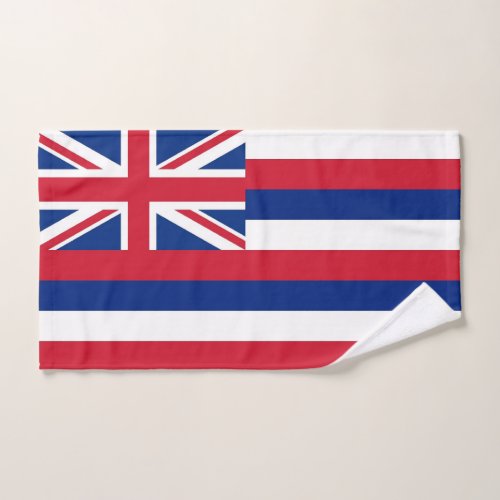 Hand Towel with Flag of Hawaii State USA