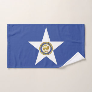 Hand Towel with Flag of Houston City, USA