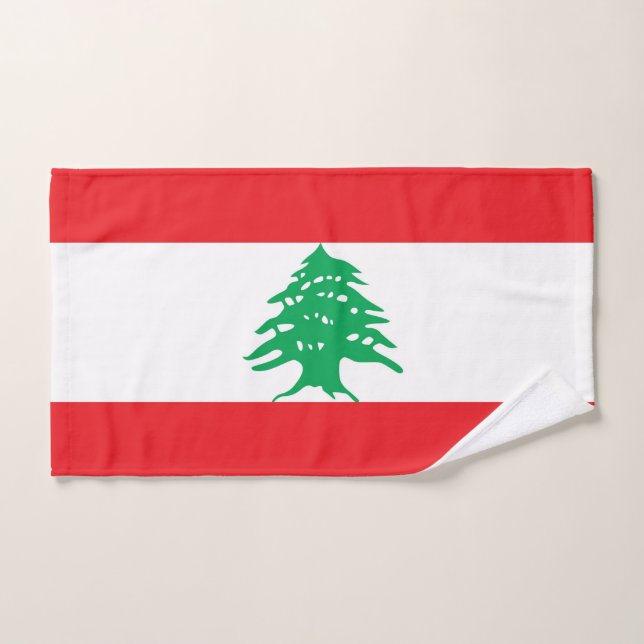 Hand Towel with Flag of Lebanon (Hand Towel)