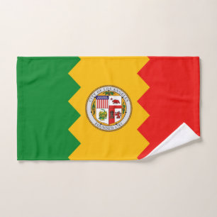 Hand Towel with Flag of Los Angeles, USA