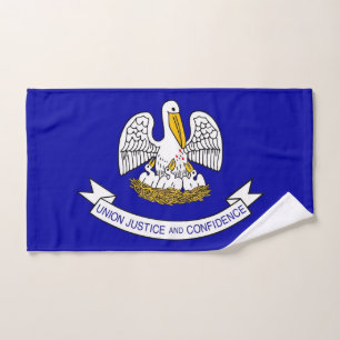 Hand Towel with Flag of Louisiana State, USA
