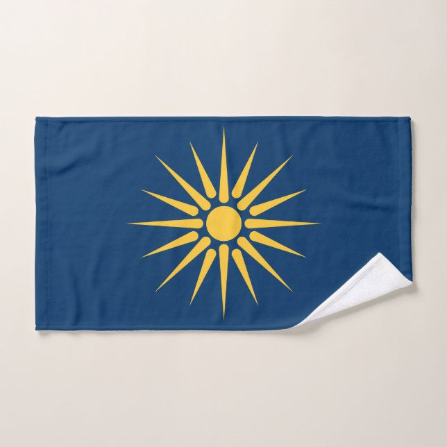 Hand Towel with Flag of Macedonia, Greece (Hand Towel)