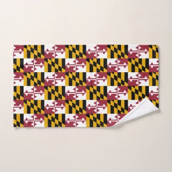 Hand Towel With Flag Of Maryland State  Usa by AllFlags at Zazzle