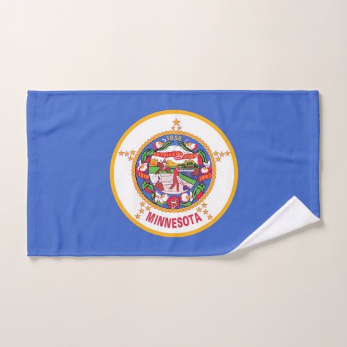 Hand Towel with Flag of Minnesota State USA