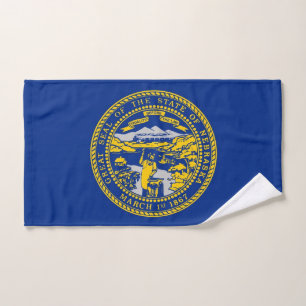 Hand Towel with Flag of Nebraska State, USA
