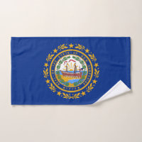 Hand Towel with Flag of New Hampshire State, USA