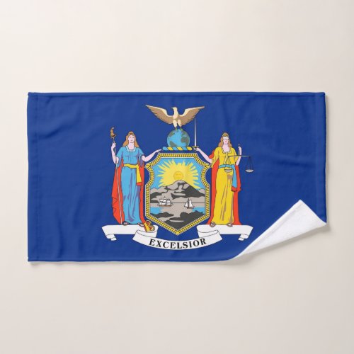 Hand Towel with Flag of New York State USA
