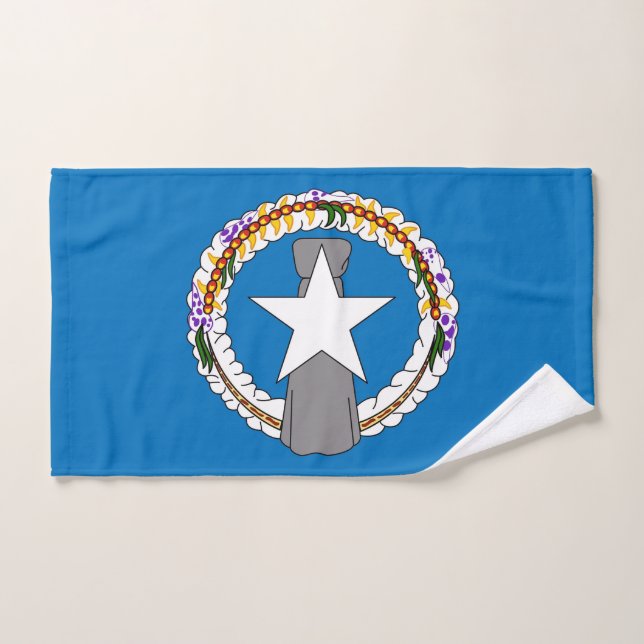 Hand Towel with Flag of Northern Mariana, USA (Hand Towel)