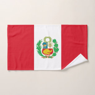 Hand Towel with Flag of Peru
