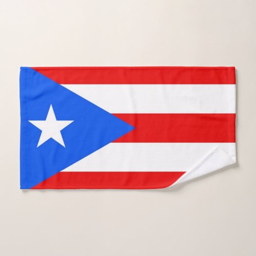 Hand Towel with Flag of Puerto Rico USA