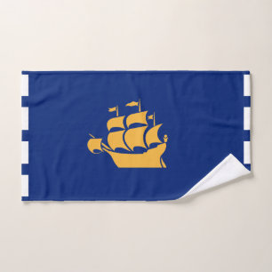 Hand Towel with Flag of Quebec City