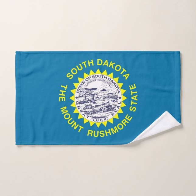 Hand Towel with Flag of South Dakota State, USA (Hand Towel)