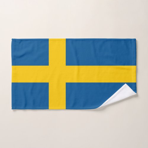 Hand Towel with Flag of Sweden