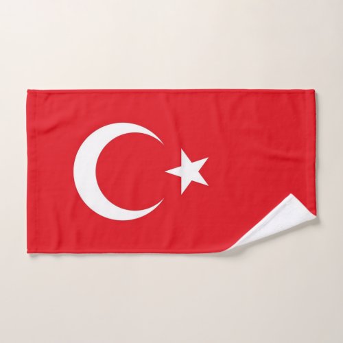 Hand Towel with Flag of Turkey