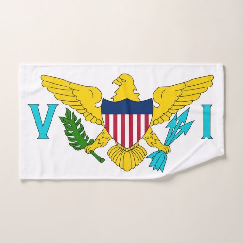 Hand Towel with Flag of Virgin Islands USA