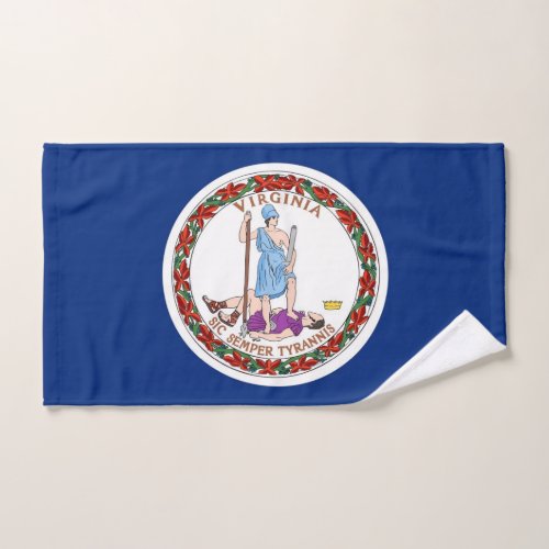 Hand Towel with Flag of Virginia State USA