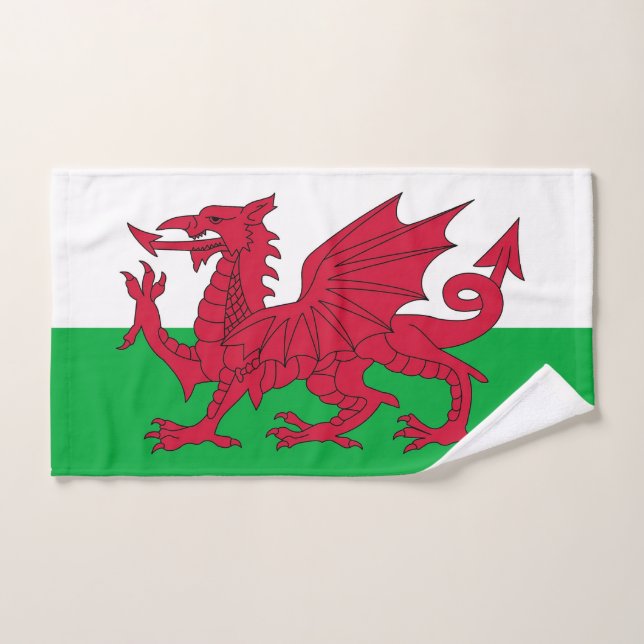 Hand Towel with Flag of Wales, United Kingdom (Hand Towel)