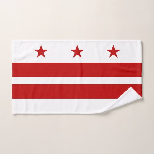 Hand Towel with Flag of Washington DC USA