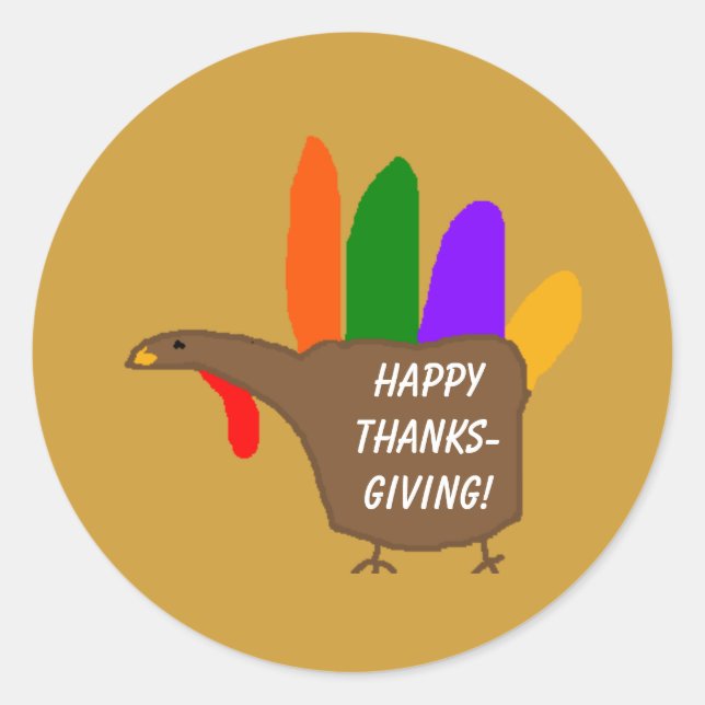 Hand Turkey - Thanksgiving stickers (Front)