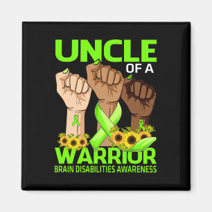 Hand Uncle Of A Warrior Brain Disabilities Awarene Magnet