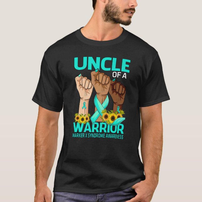 Hand Uncle Of A Warrior Marker X Syndrome Awarenes T-Shirt (Front)