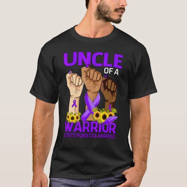 Hand Uncle Of A Warrior Retinitis Pigmentosa Aware T-Shirt (Front)
