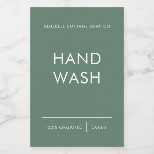 Hand Wash Label Elegant Minimal Product Label