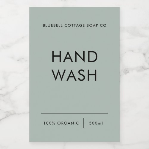 Hand Wash Label Elegant Minimal Product Label