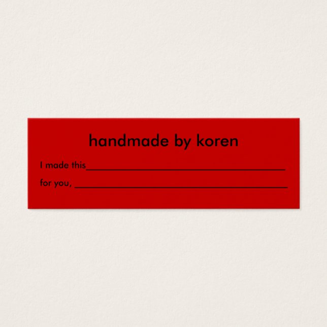 Hand-wash only gift tag (Front)