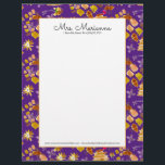 Hand Watercolor Bee Art Botanical Floral Pattern Letterhead<br><div class="desc">Letterhead with Pattern of Honey Bee and Floral Watercolor Art</div>