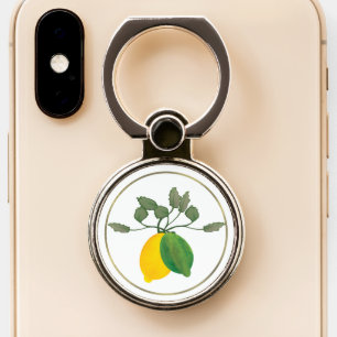 Hand Watercolor Lemon Art Phone Ring Stand