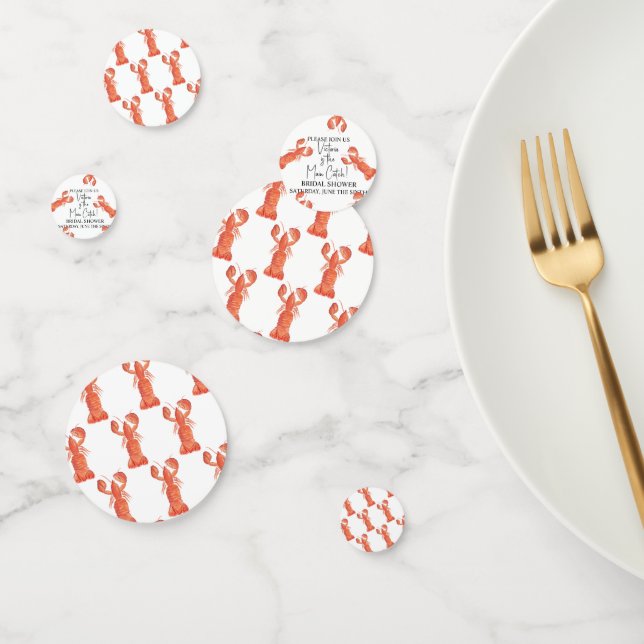 Hand Watercolor Lobsters Main Catch Bridal Shower Confetti (Group)
