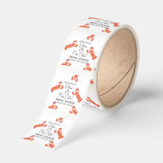 Hand Watercolor Lobsters Main Catch Bridal Shower Square Sticker