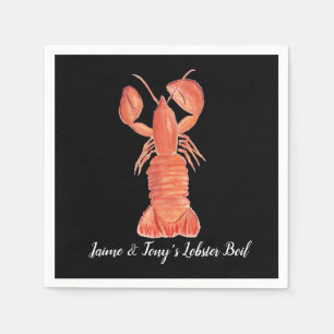 Hand Watercolor Seafood Lobster Napkins