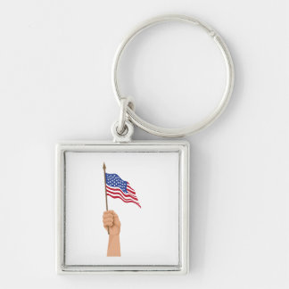 hand waving usa flag keychain
