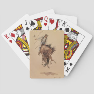 Hand-Whipping a Bronc by Edward Borein Poker Cards