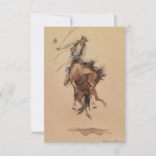 Hand-Whipping a Bronc by Edward Borein Thank You Card