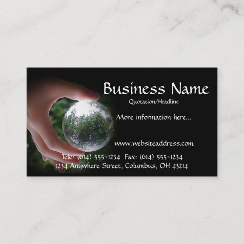Hand with Glass Bauble Business Cards