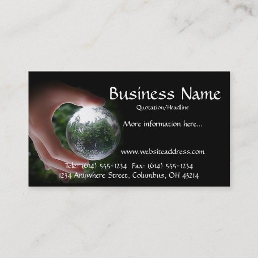 Customizable Hand with Glass Bauble Business Cards