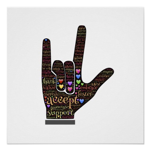 Hand with inspirational text poster