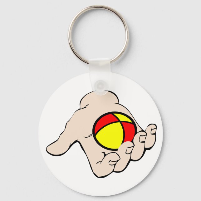 Hand With Juggling Ball Keychain (Front)